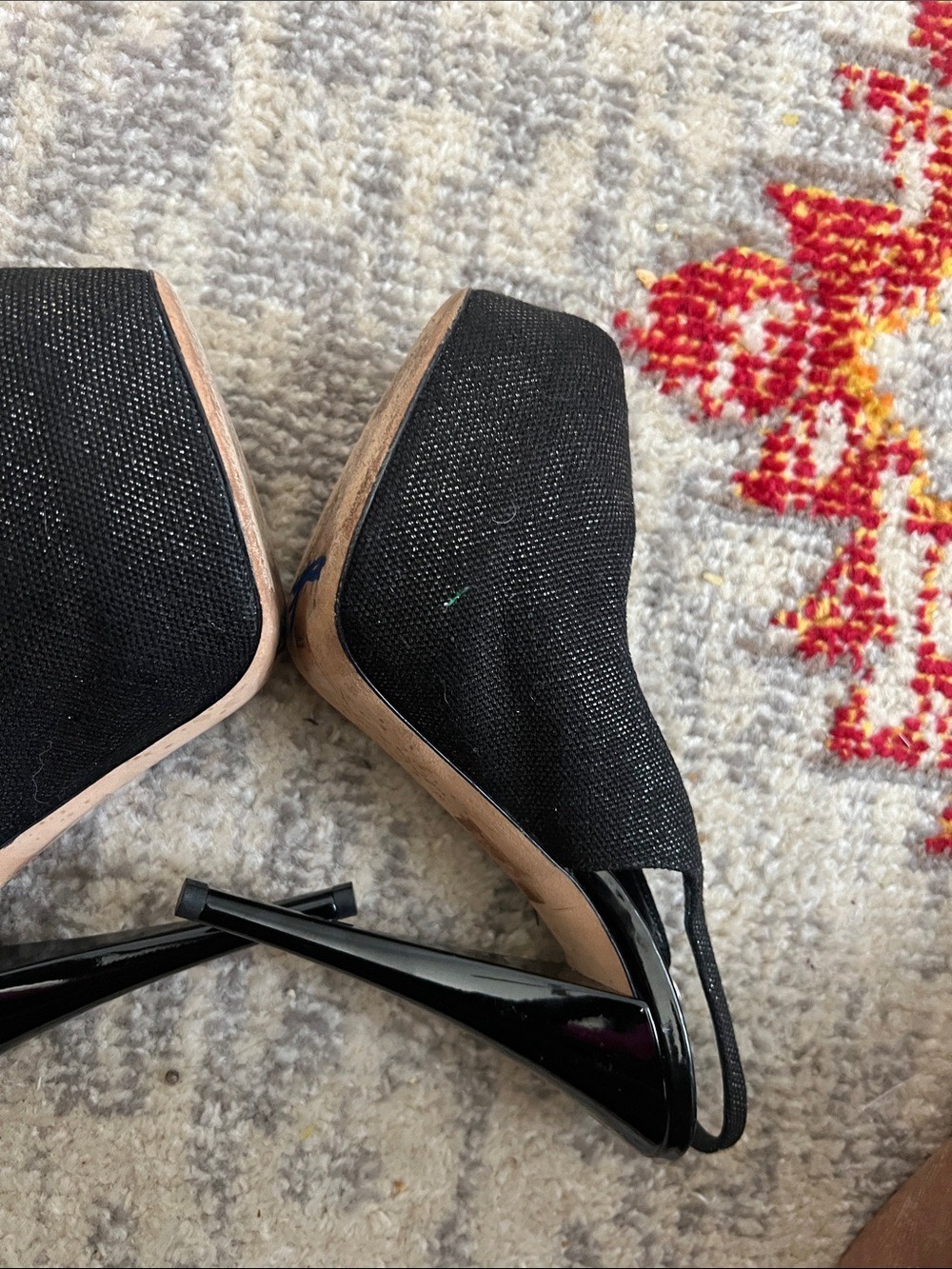 Giuseppe Zanotti Black Peep Toe Slingback Platform Pumps 7.5 Designer Evening - Picture 4 of 11